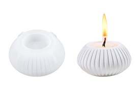 Molde silicona portavela ovalada rayado